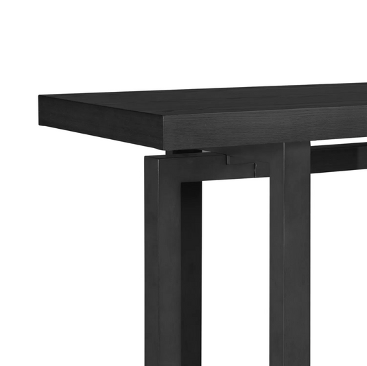 59" Black Geometric Open-Frame Console Table