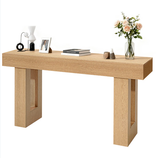 63" Oak Farmhouse Chunky Console Table